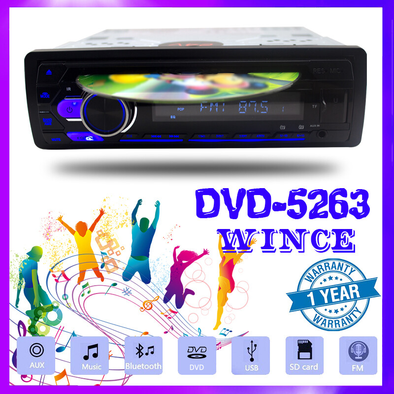 Single 1 DIN Car FM Radio Stereo USB AUX Bluetooth Unit CD/DVD Player MP3 Player