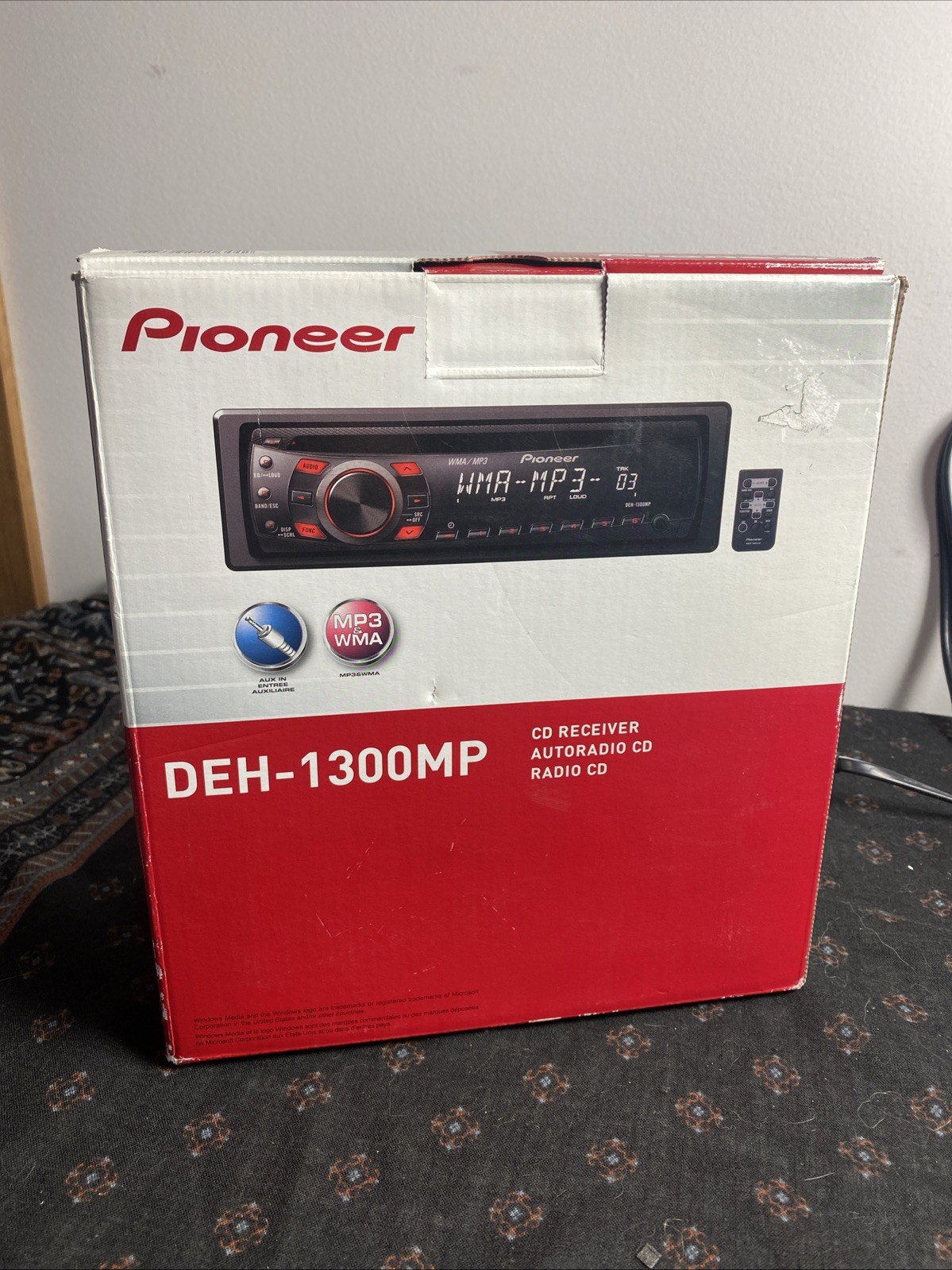 Pioneer DEH-1300MP 1 DIN CD Receiver Auxiliary Input MP3 WMA Car Audio