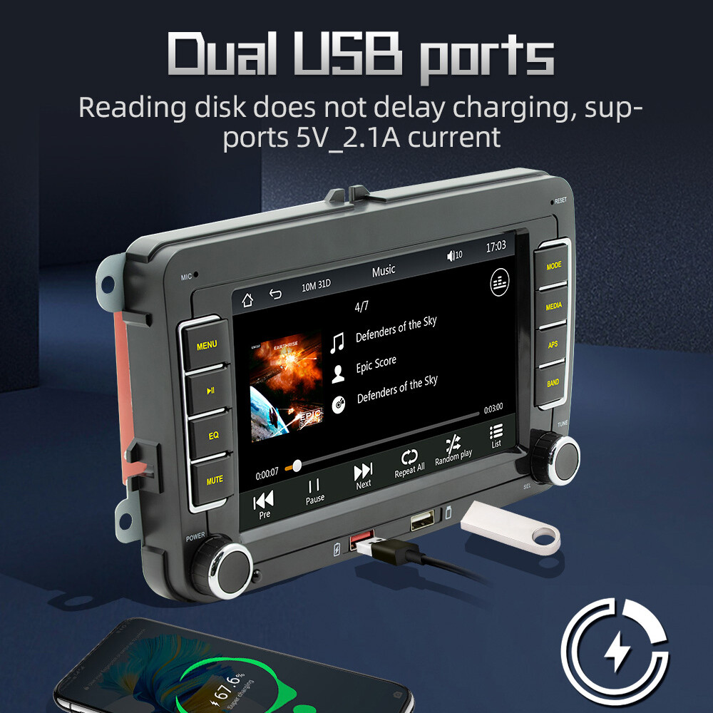 7inch for Volkswagen 2Din Stereo MP5 Player with Android Auto I3D1