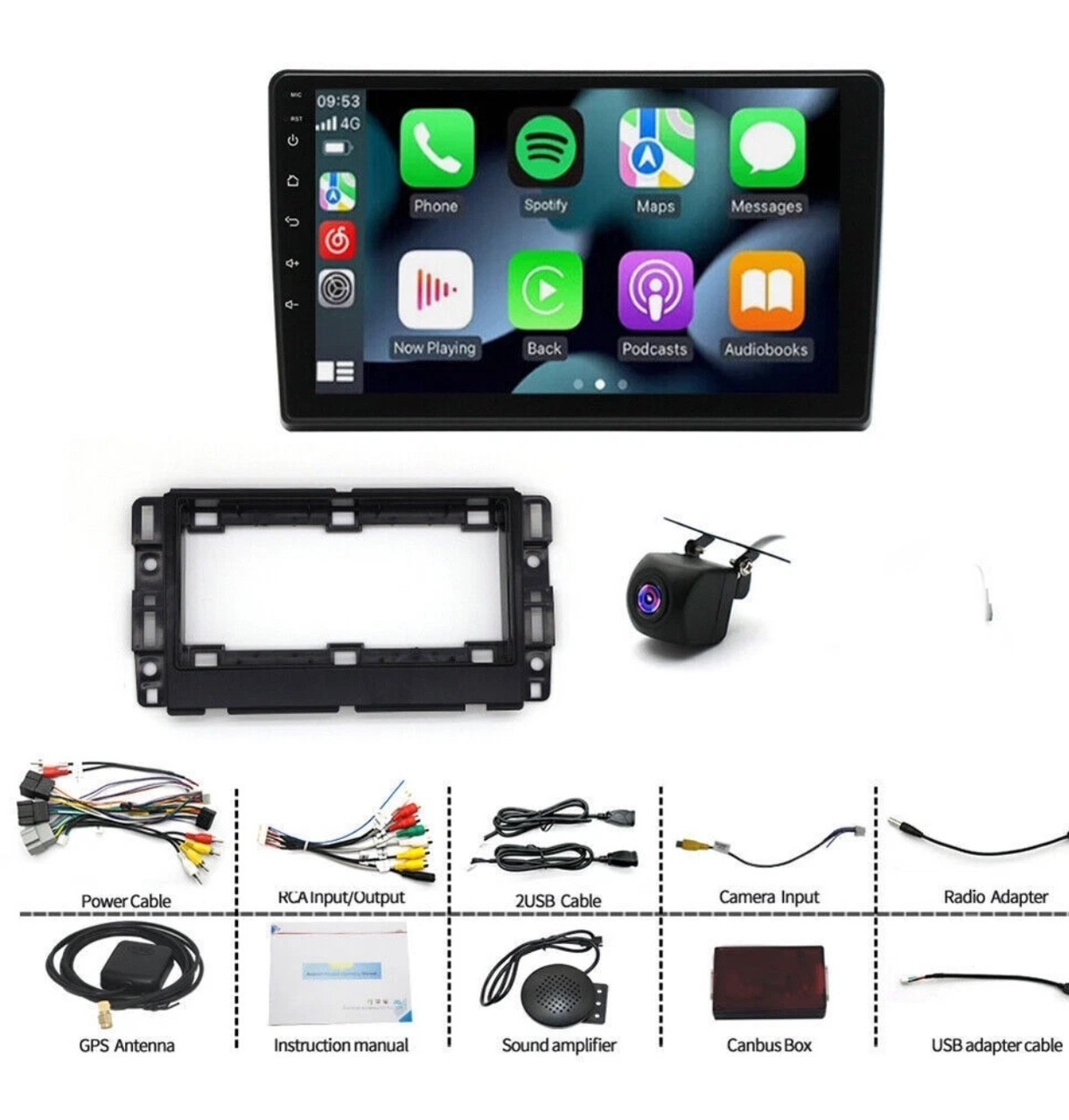 4+32G GMC Silverado Sierra 2007-2013 Android 14 Apple Carplay Car Stereo Radio