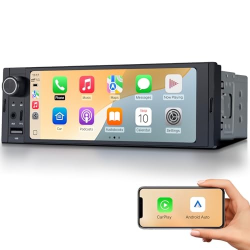 6.36″ Single DIN Car Radio Stereo, Linux System HD IPS Touchscreen with