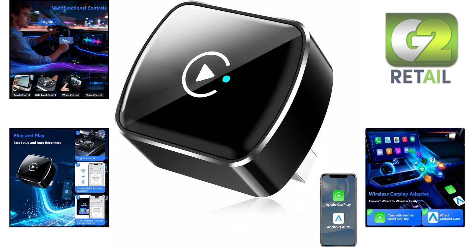2026 Wireless CarPlay Adapter Upgrade Wired CarPlay to Wireless, Mini USB Design