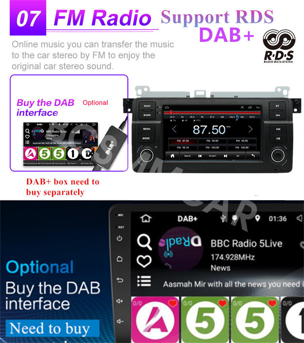 2DIN Car Radio MP5 Player Head Unit BT FM Fit For BMW E46 2-door Coupe 1999-2006