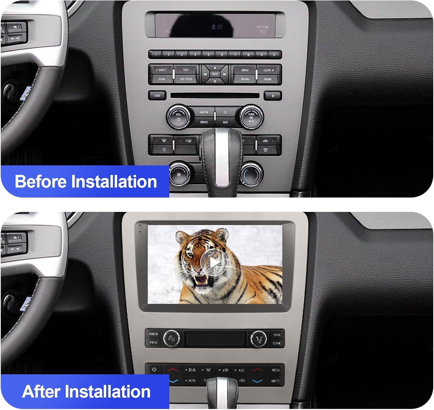 For 2010-2014 Ford Mustang Apple CarPlay Android Auto Car Radio GPS Navi Stereo