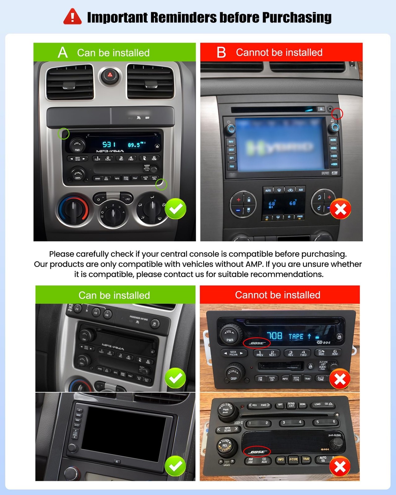 7″ Touchscreen Wireless Carplay Android Auto Stereo for GMC Sierra Yukon Canyon