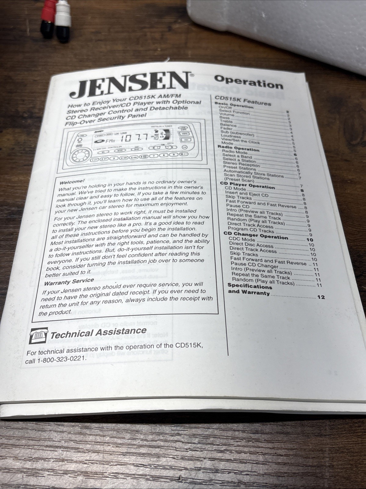 Vintage Jensen CD-515K Car CD Receiver NOS Detachable Face AM FM Stereo NEW