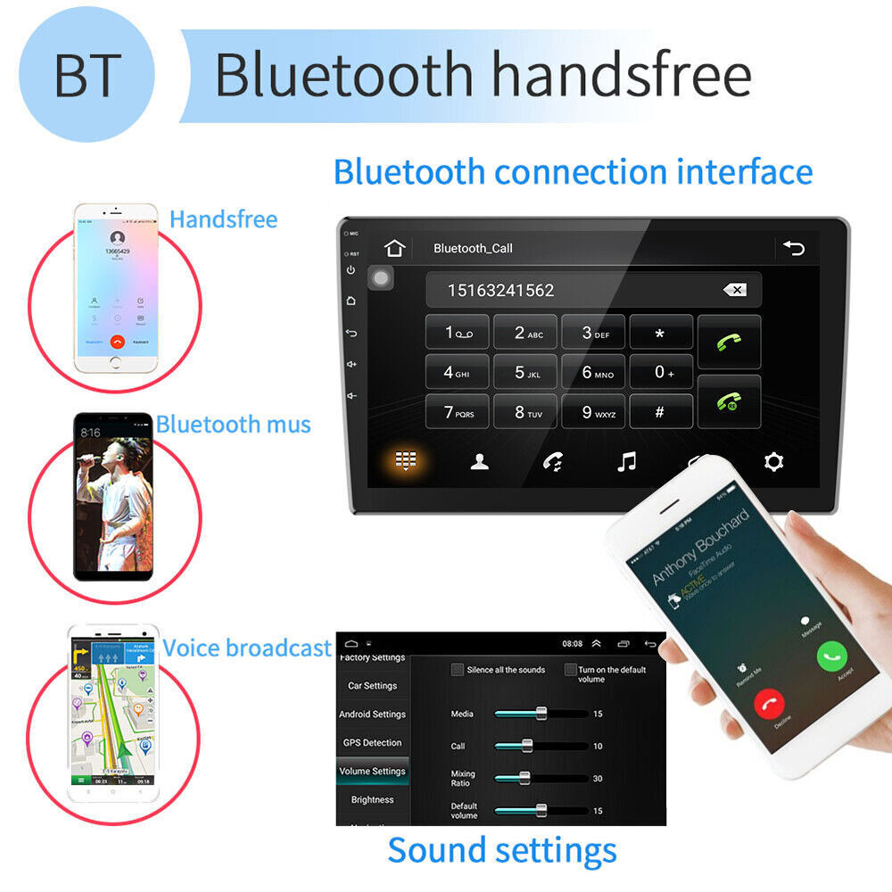 Android 12 Carplay GPS Navi WiFi 10.1″ Double 2Din Touch Screen Car Stereo Radio