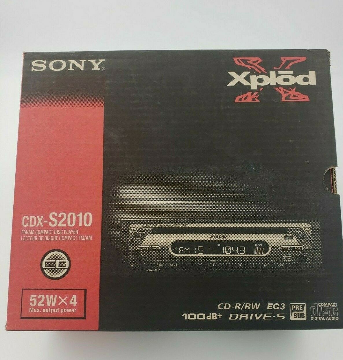 Sony Xplod CDX-S2010 Mp3 CD-R/RW FM/AM Compact Disc Player New 52Wx4 amplifier