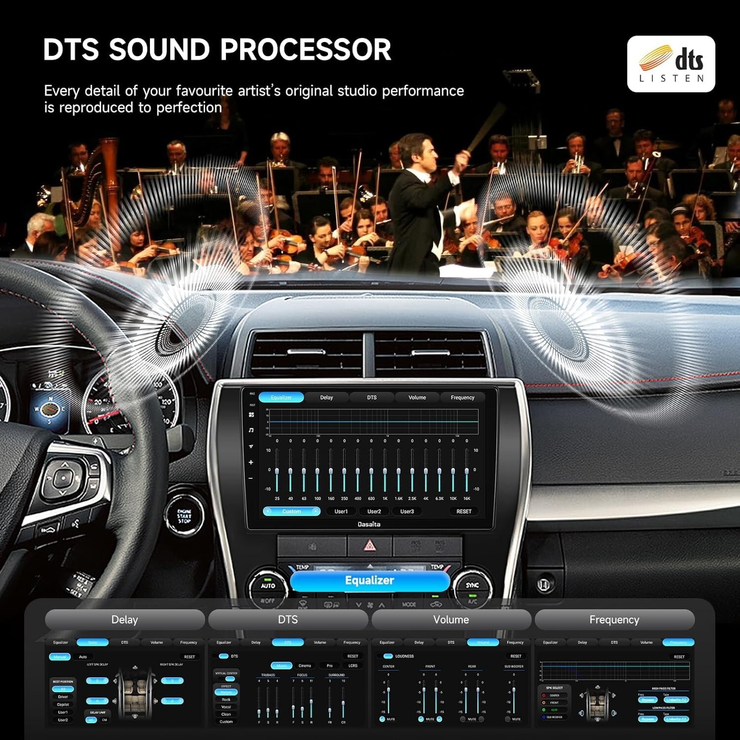 Dasaita 10.2” Car Stereo for Toyota Camry 2015-2017 Carplay/Android Auto Navi