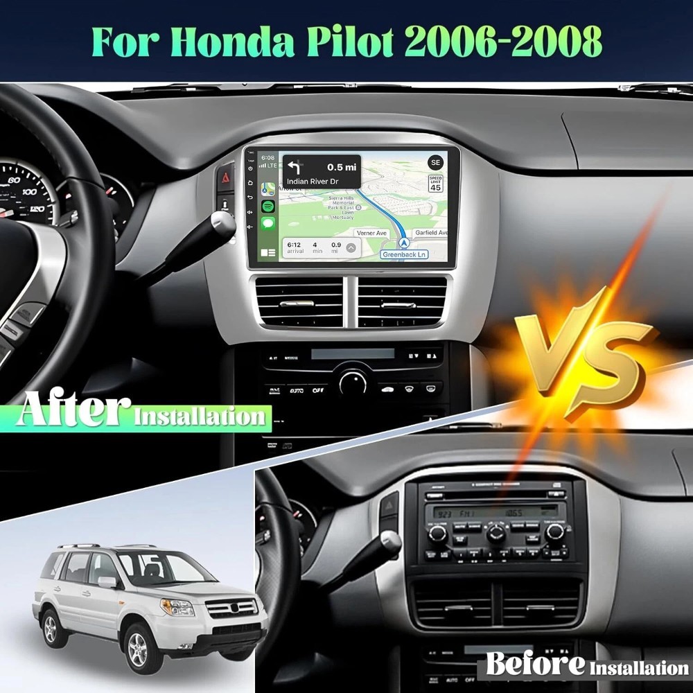 For Honda Pilot 2006-2008 Android 15.0 Carplay Car Stereo Radio GPS Navi BT WIFI