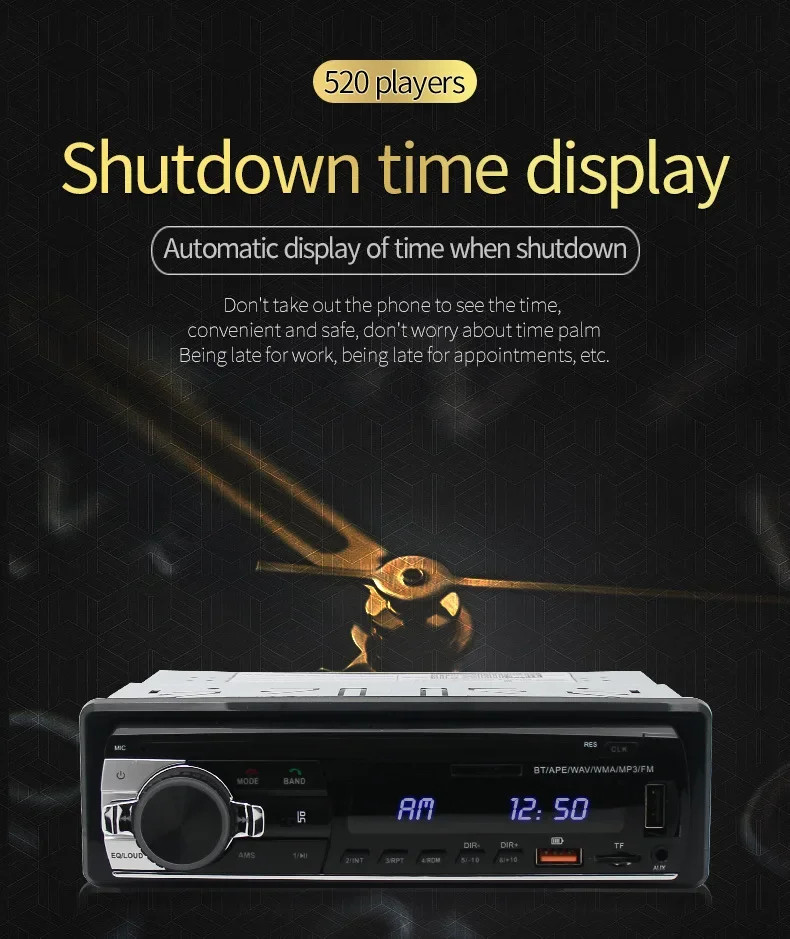 1 DIN 2.17 inch Car Stereo Radio Touch Screen Bluetooth FM MP3 Player TF USB AUX