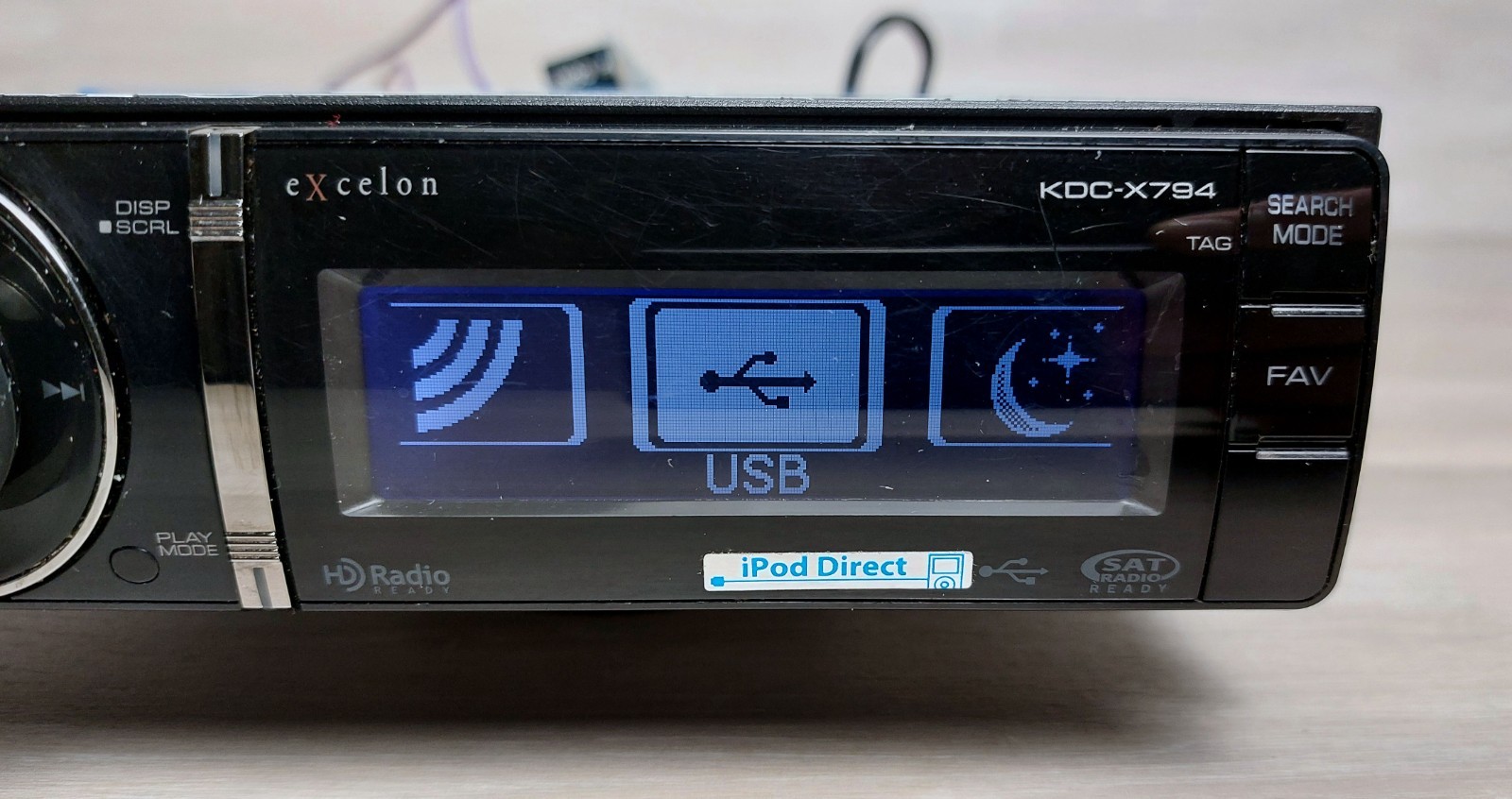 TESTED KENWOOD EXCELON KDC-X794 1-DIN RECEIVER CD PLAYER OLD SCHOOL USB FM RADIO