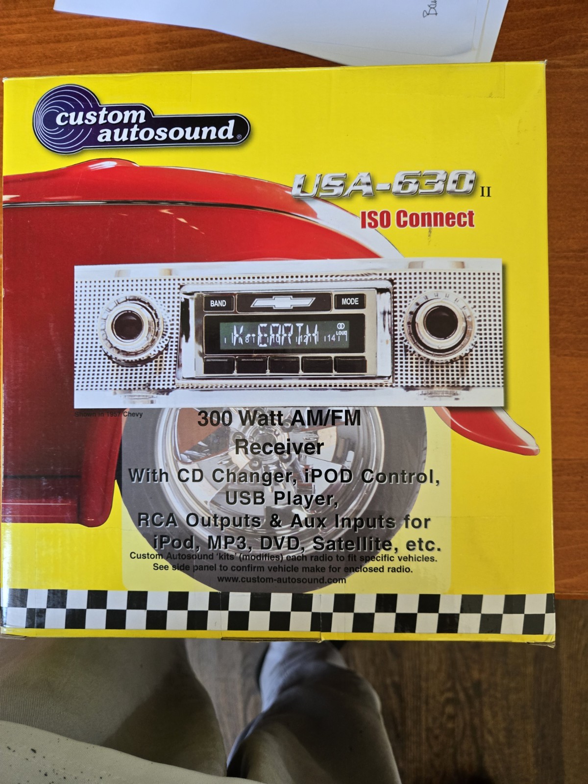 Custom Autosound USA-630 II 1 DIN 300W AM/FM Radio Receiver USB Aux Input
