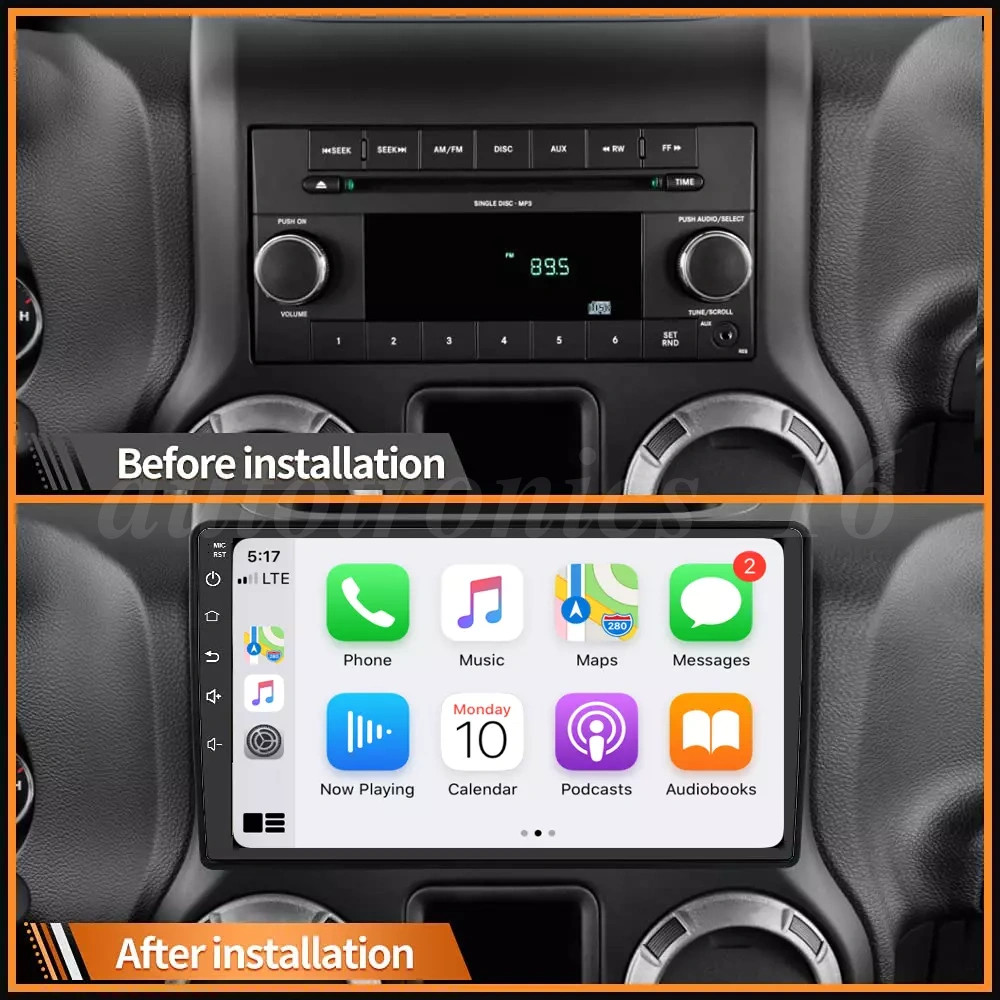 For Jeep Wrangler JK 2007-2017 10″ Car Radio Android Auto Stereo DSP GPS Navi