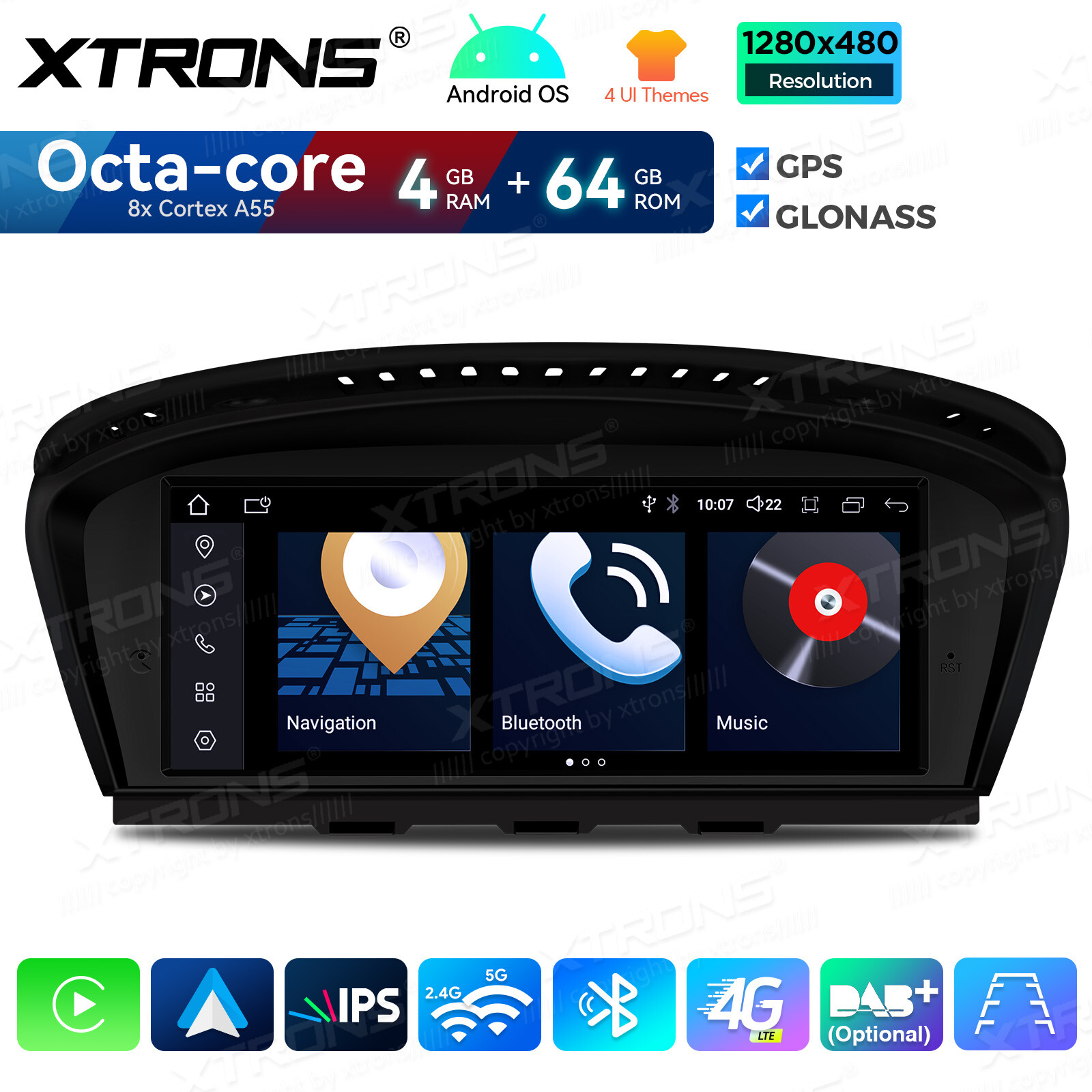 For BMW 3/5 E60 E90 E91 E92 E93 CIC 8.8″ Android 14 Car Stereo GPS 2+32G 8-Core