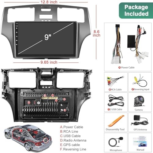 (8Core + 64GB) 9 Inch QLED Touch Screen Car Radio for For Lexus ES250 2001-2006