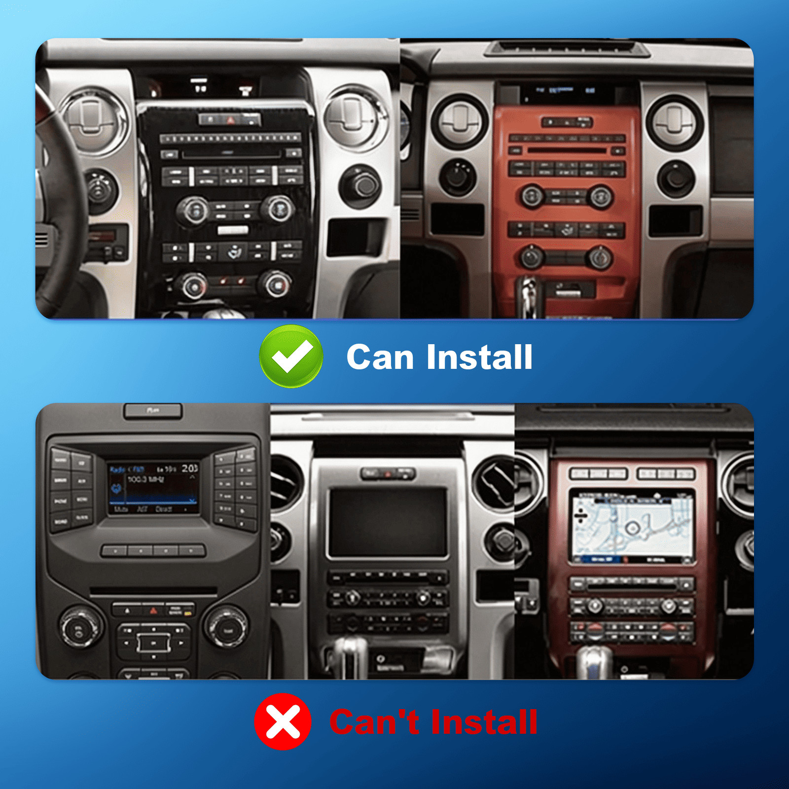 8Core 4+64G Ford F150 2009-2014 9″ Android14 Radio,Wireless CarPlay Android Auto