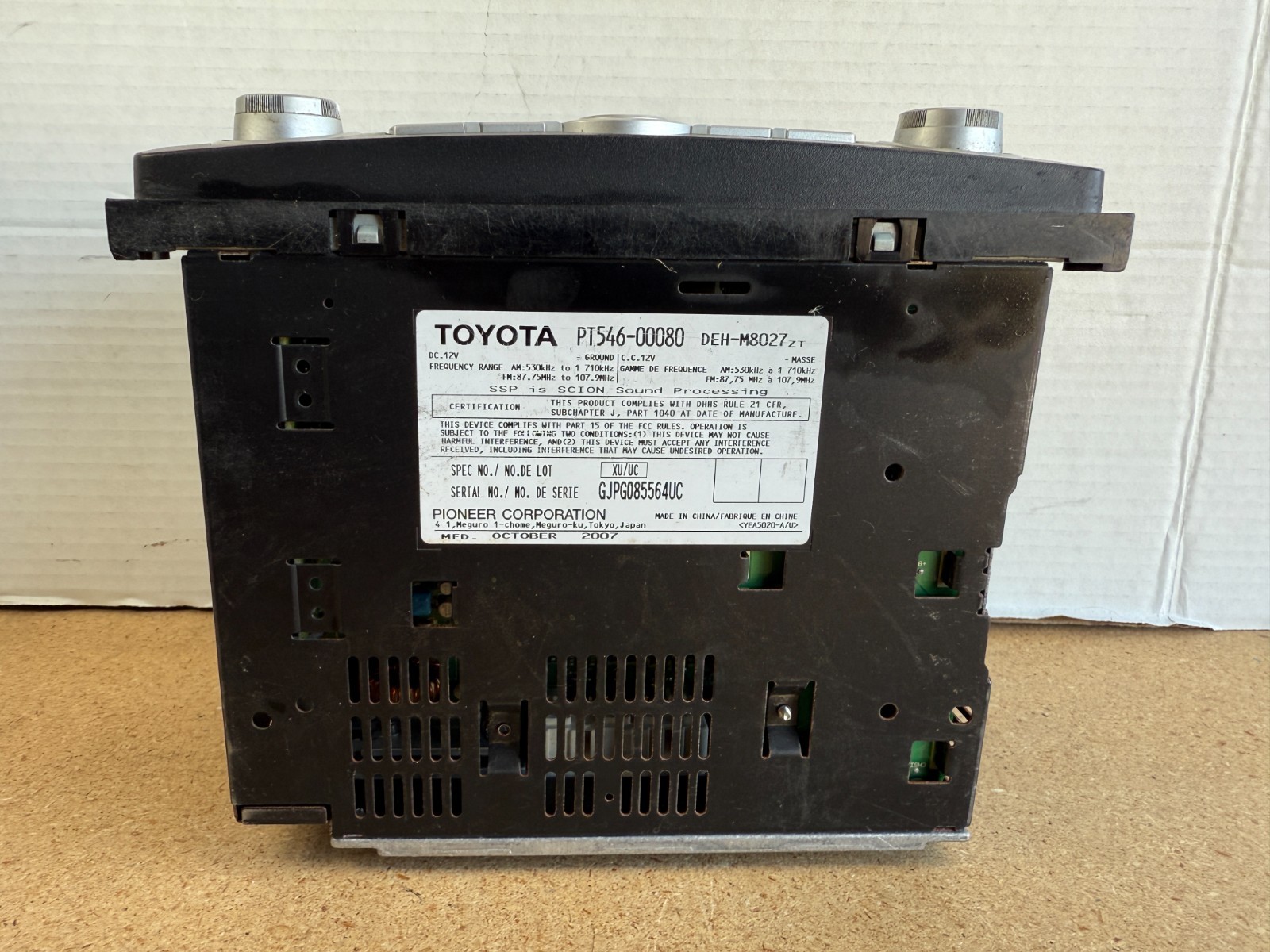 2008-2011 Toyota Scion In-Dash Car CD AM/FM Radio Receiver PT546-00080 T1808