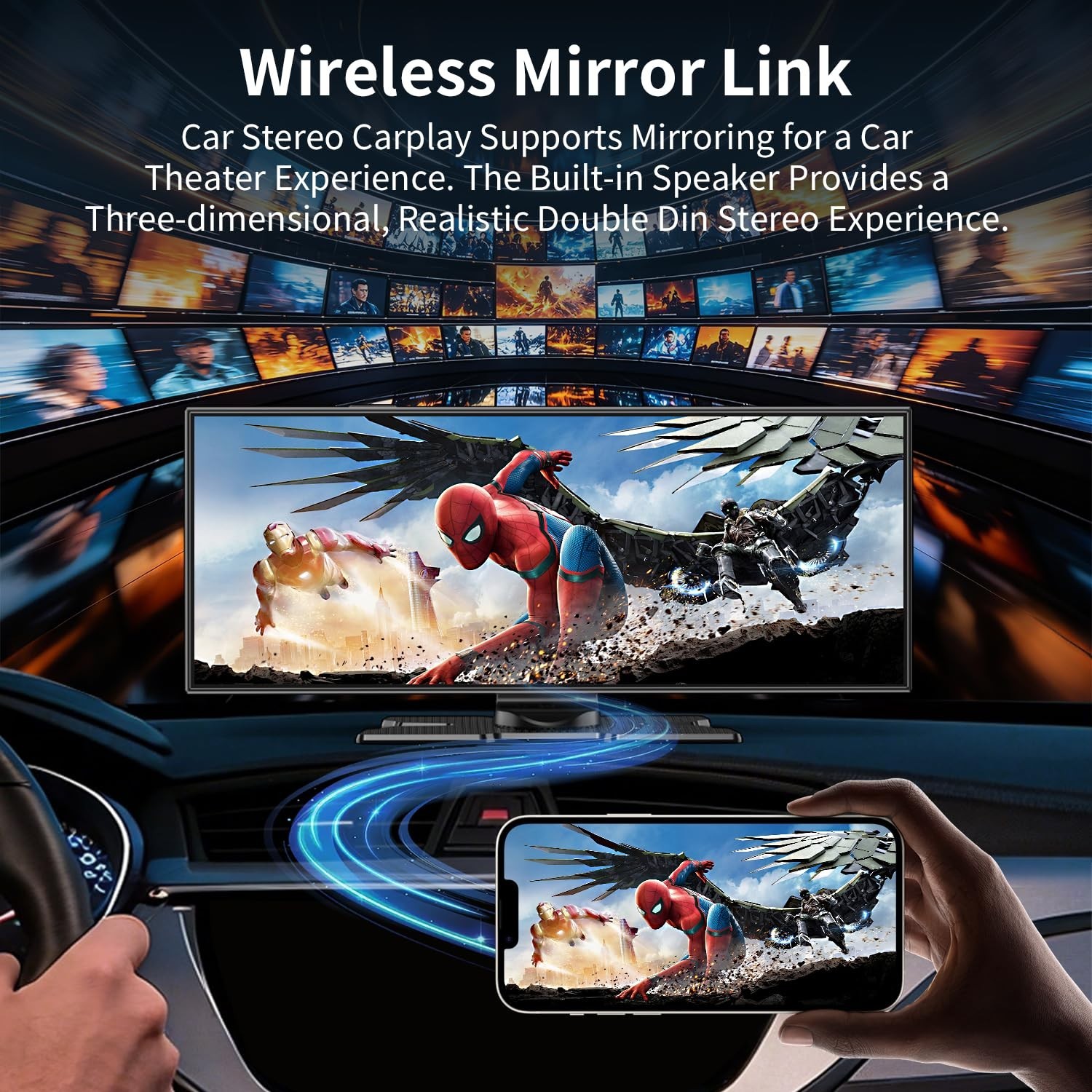 11.5” Wireless CarPlay & Android Auto Touch Screen, 1080p, GPS, Bluetooth, Backu
