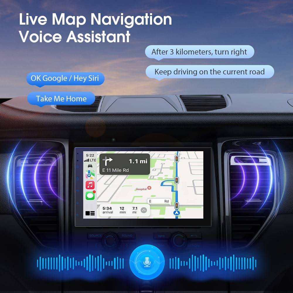 Haudio Double Din Car Stereo Radio with 7 inch HD Touchscreen, Wireless Apple…