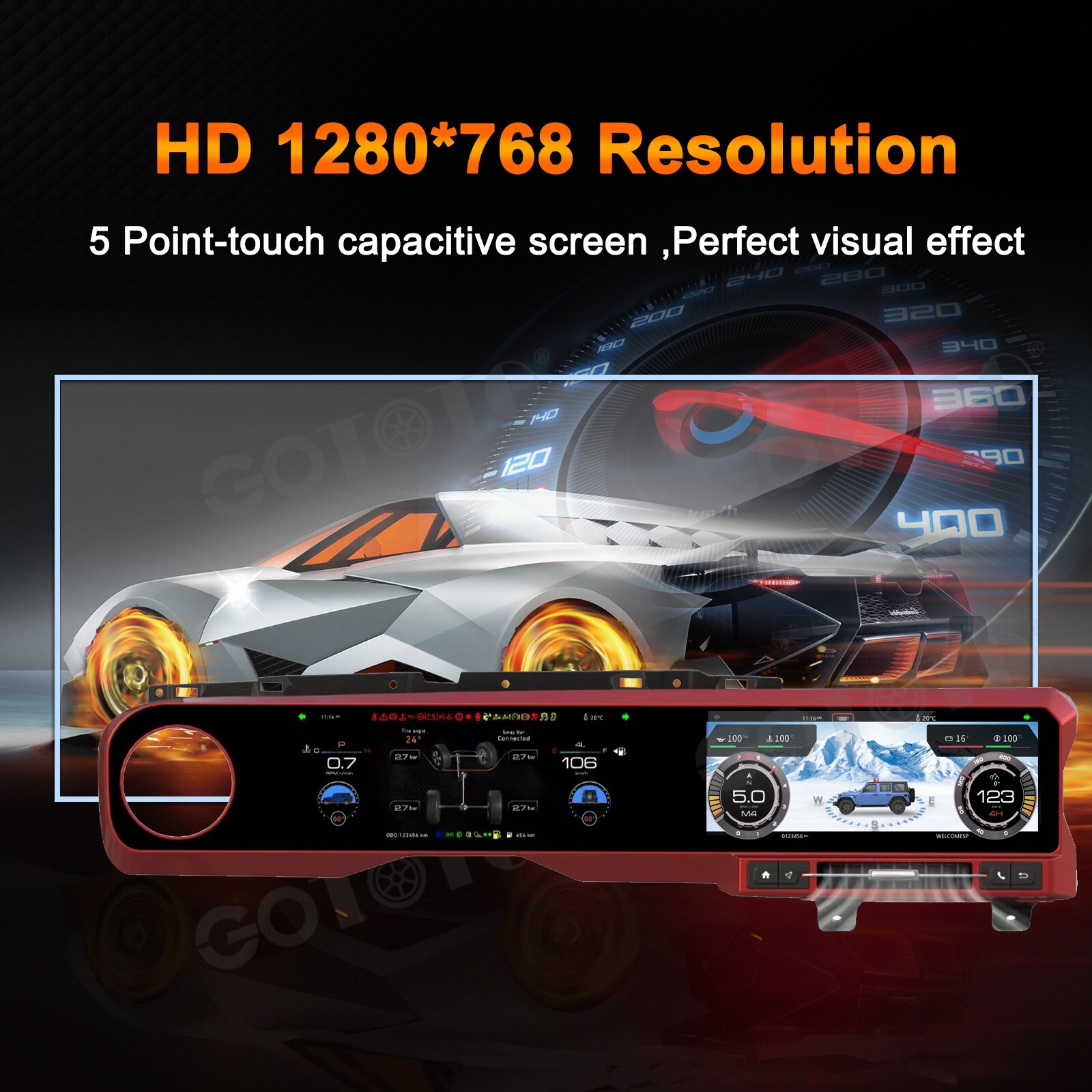 Dual Screen Car Radio for Jeep Wrangler JL Gladiator 2018-2023 Stereo Upgrade