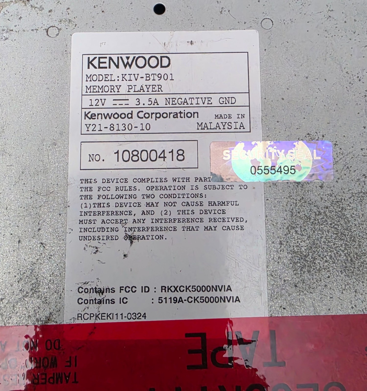 KENWOOD KIV-BT901 DIGITAL MEDIA RECEIVER CAR STEREO OLD SCHOOL FM RADIO IPOD