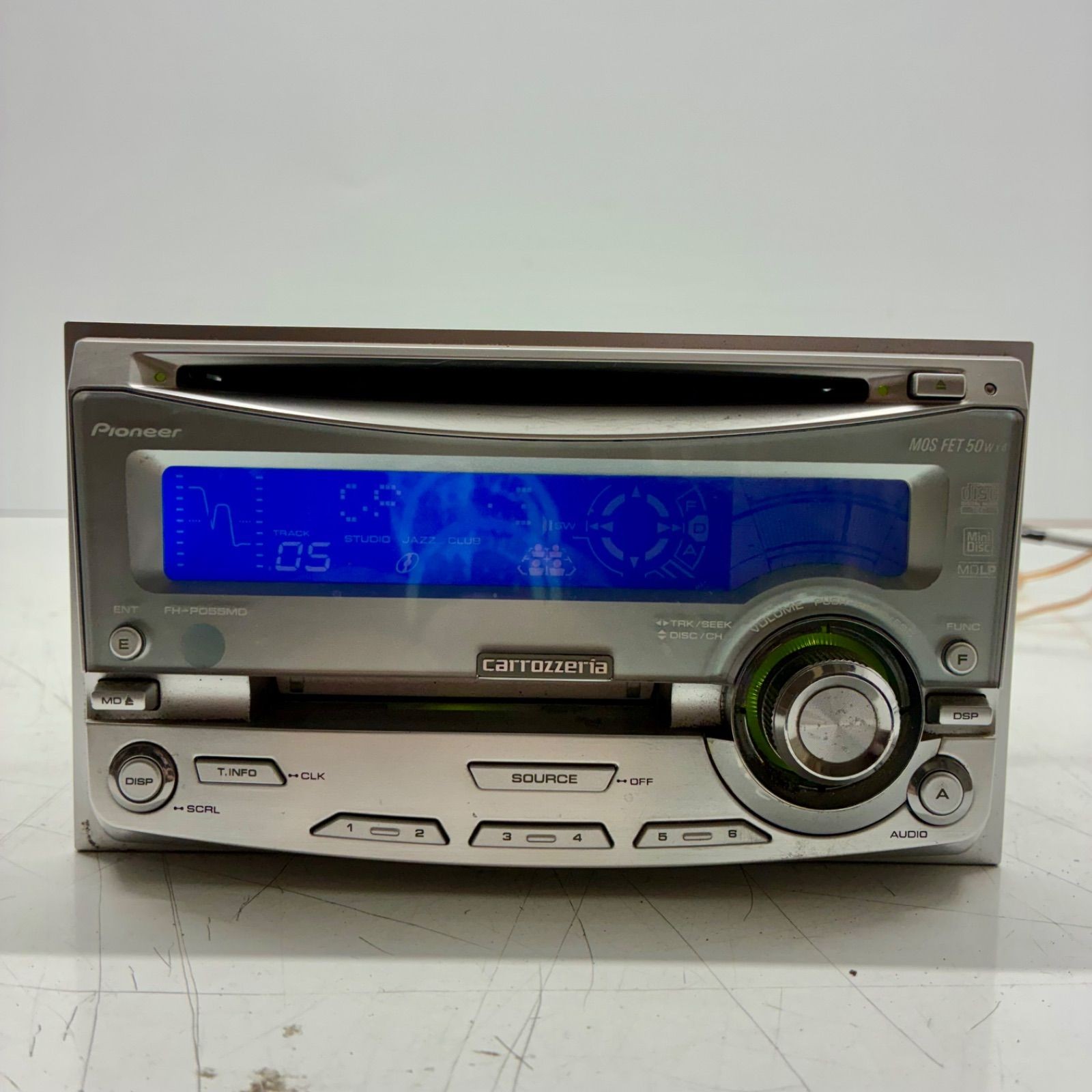 Tested Pioneer Carrozzeria 2DIN FH-P055MD Car Audio CD MD Equalizer DSP