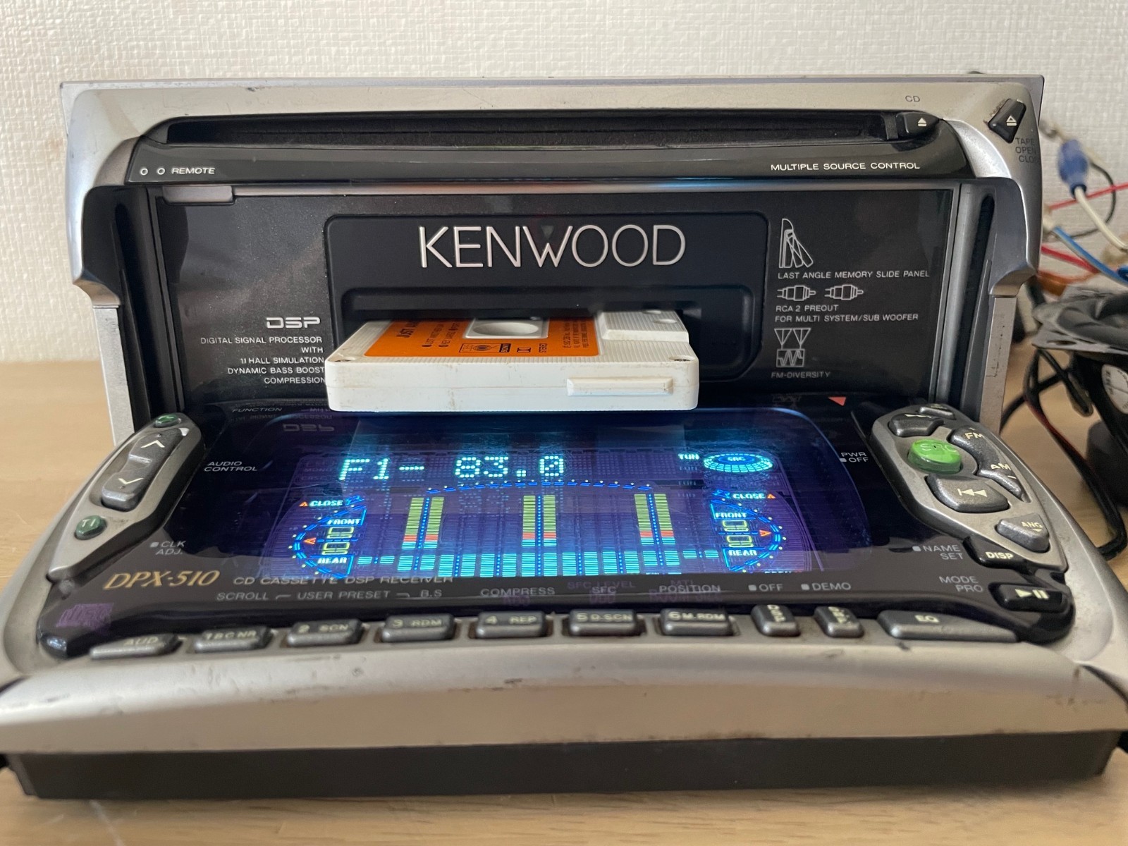 Kenwood DPX-510 2DIN Car Audio CD Cassette Tuner Bluetooth Player Tested Working