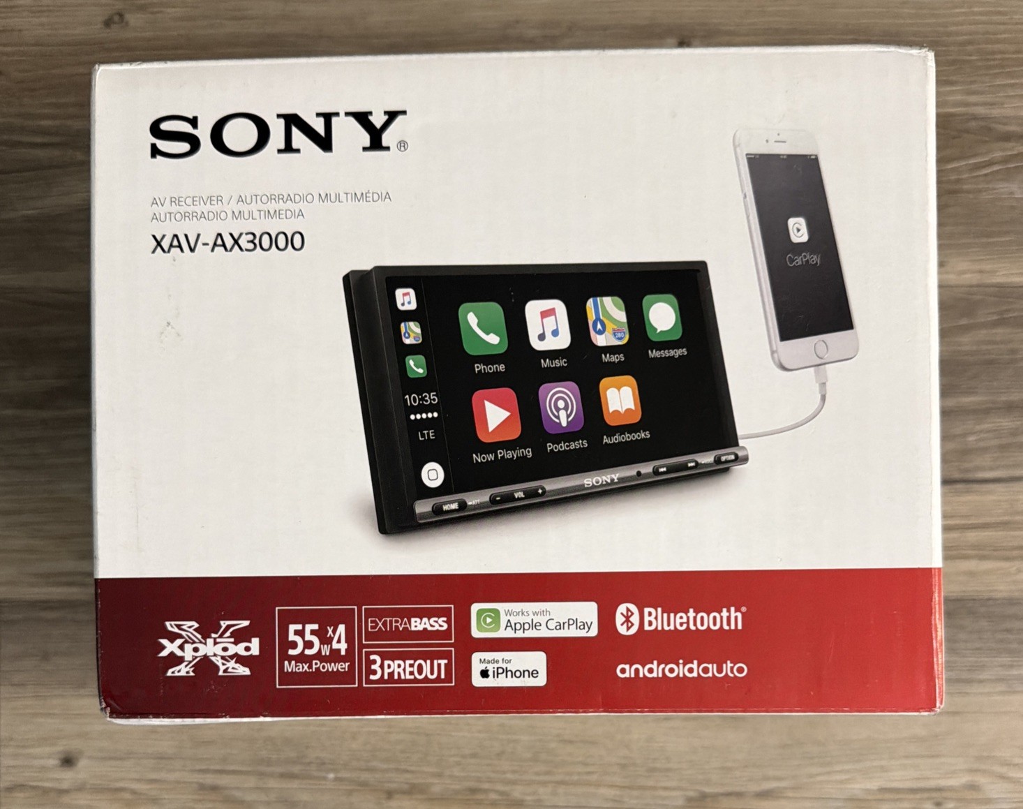 Sony XAV-AX3000 2 DIN Digital Media Receiver Touchscreen CarPlay Android Auto