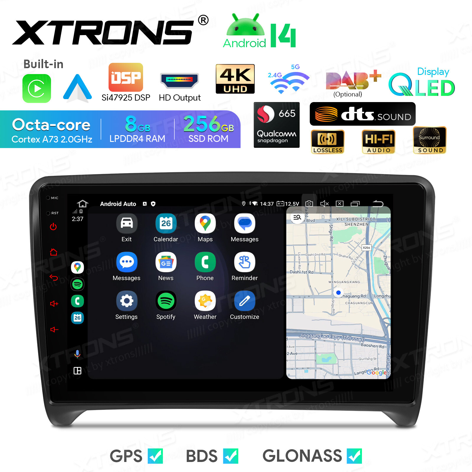 Sat Navi 8-Core Android 13 256GB Car Play GPS Radio Stereo WiFi HDMI For Audi TT