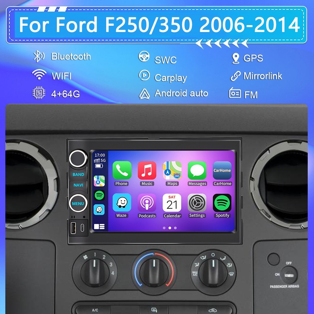 Android Apple Carplay Car Radio Stereo For 2005-2016 Ford F250 F350 Super Duty