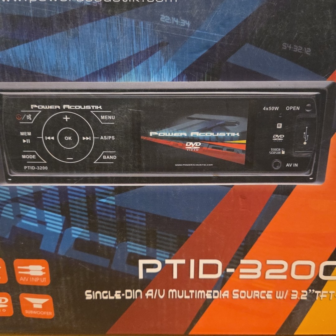 Power Acoustik PTID-3200 Single DIN 3.2″ LCD Auxiliary Detachable Face