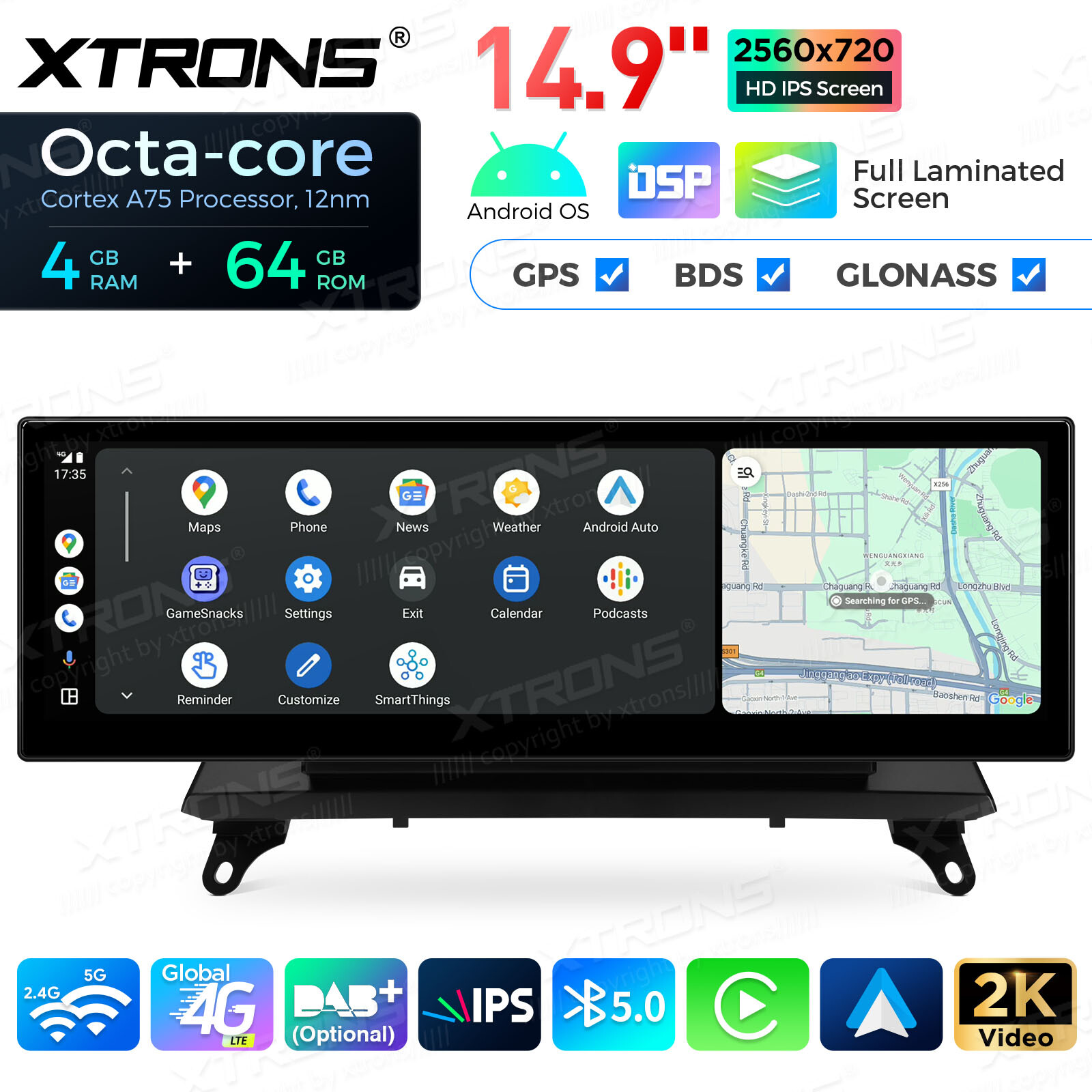 Android 14 Stereo for BMW X5 E70 X6 E71 14.9 inch Screen Wireless CarPlay 4G 64G