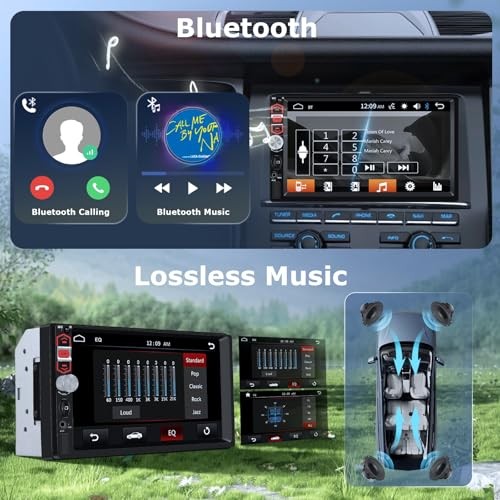 7-Inch Double Din Touch Screen Car Stereo with Bluetooth, FM Radio, Mirror Link