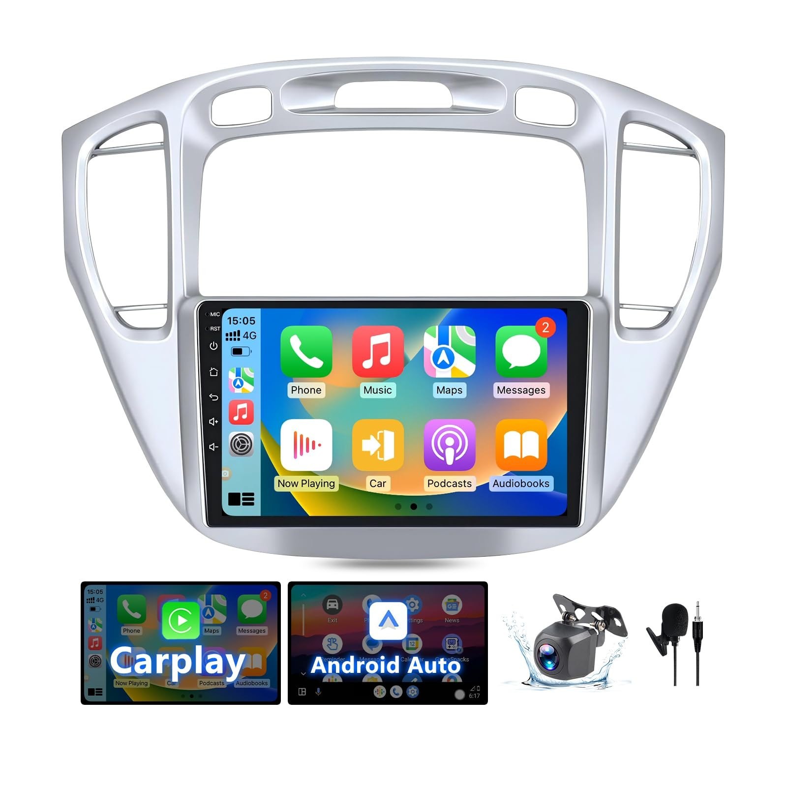 Car Radio Stereo Carplay For 2001-2007 Toyota Highlander 4+64G 9in Media CarPlay
