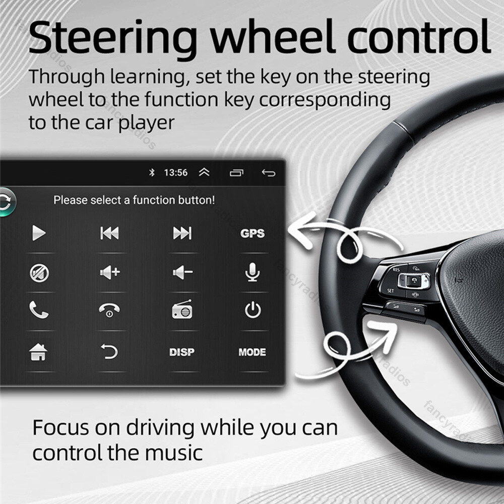 Rotatable 10.1” Touch Screen Car Stereo Android 11.0 2Din Radio GPS Navi WiFi