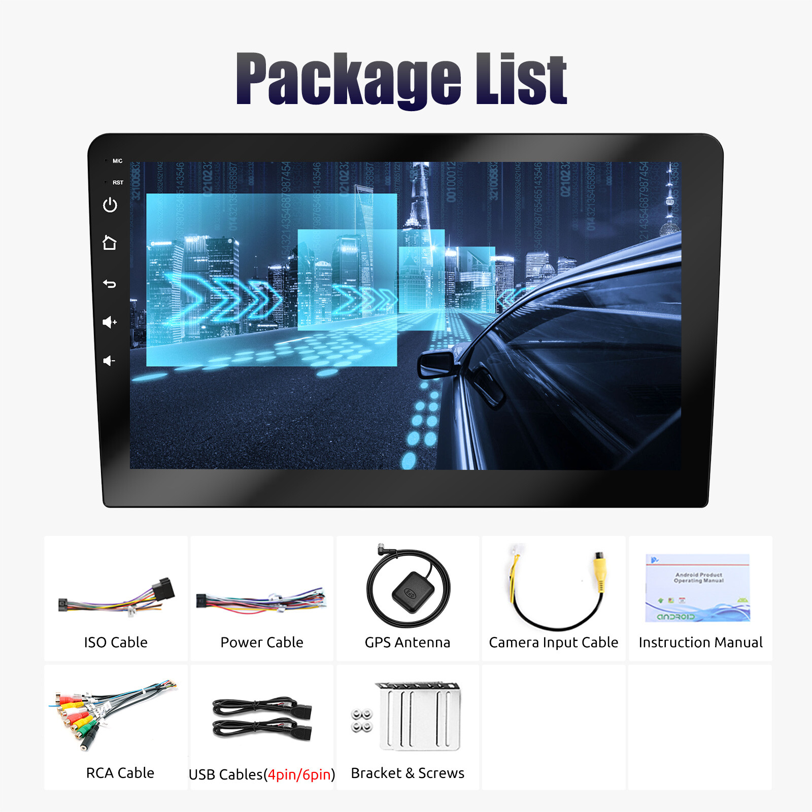7″ Portable Wireless Apple Carplay/Android Auto Car GPS Navigation Stereo BT FM