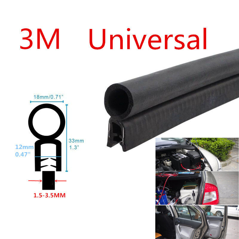 3M Car Door Black Rubber O U Channel Edge Edging Trim Seal Trunk Strip