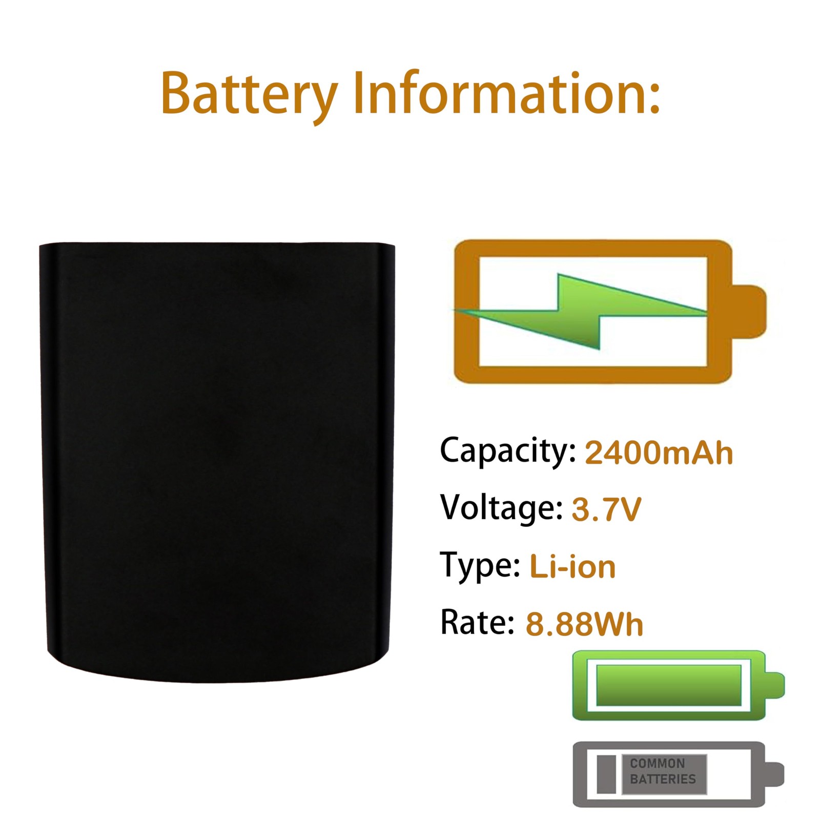 MC67 Scanner Battery 6 Pack 7.4V 2500mAh 82-107172-01 BTRY-MC55 MC55A MC65