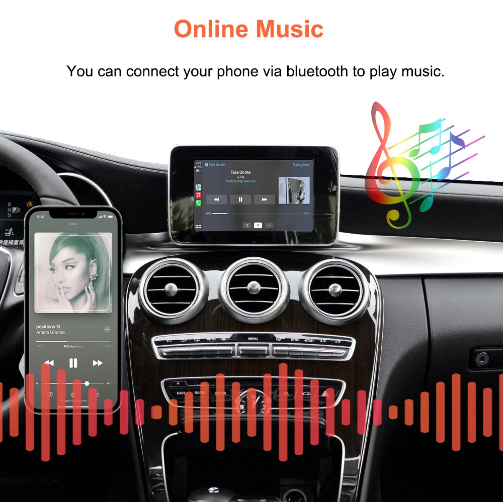 Wireless CarPlay Android Auto Interface For Mercedes Benz NTG 5.0 W205 GLC W212