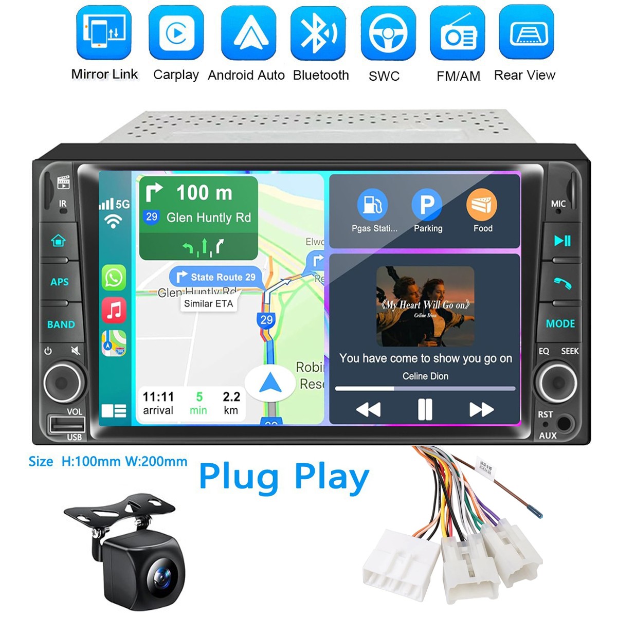 Android Auto Car Stereo Radio AM FM Apple Carplay GPS For Toyota Camry 2002-2006
