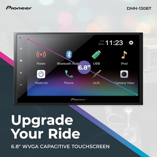 DMH-130BT 6.8″ Resistive Touchscreen, Double Din – Bluetooth, Backup Camera,