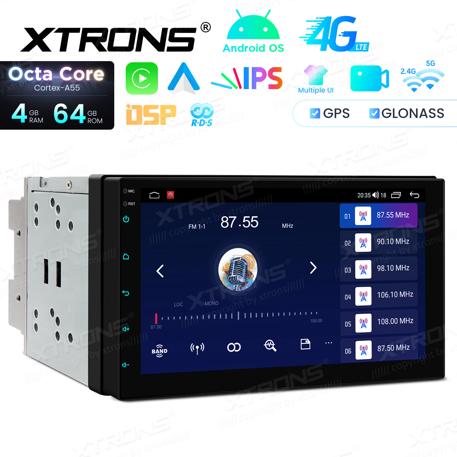 7″ Double 2DIN 4G LTE Octa-Core Car GPS Radio Stereo Sat Navi Android 13