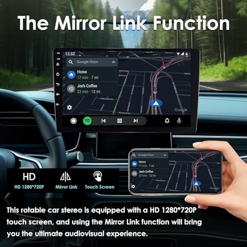 10″ WiFi 6 Wireless CarPlay Android Auto Car Stereo, 32GB Double Din HD Touch