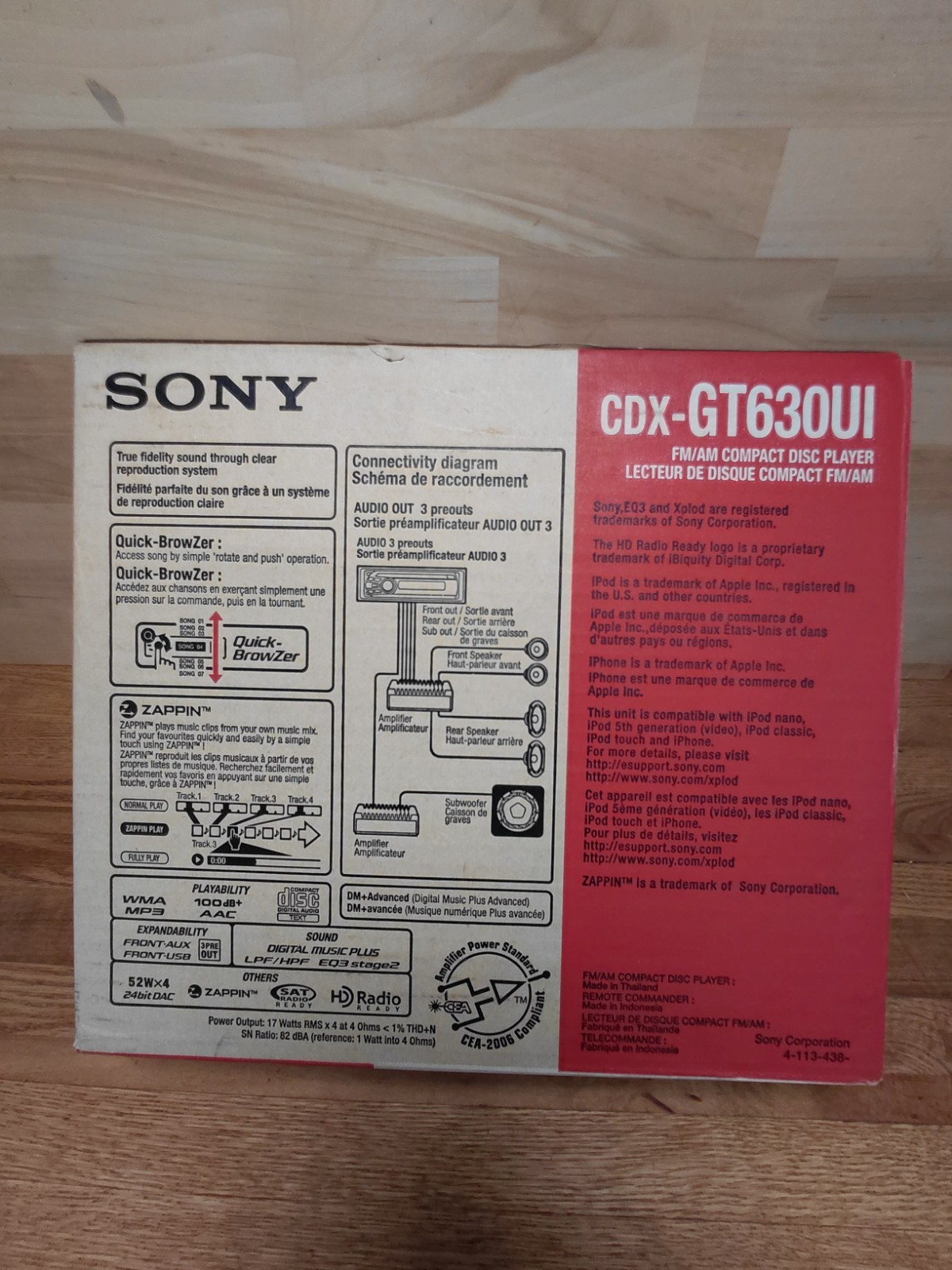 Sony CDX-GT630UI FM/AM Compact Disc Player MP3