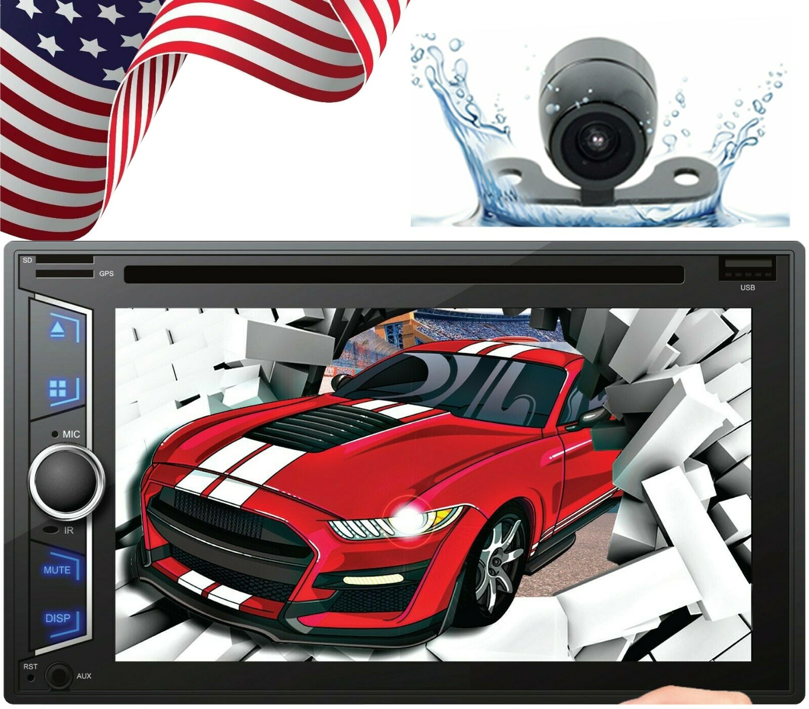 Audiotek AT-D76ML 2Din 6.2″ Touchscreen Radio Mirror Link + Rear View Cam XV-20C