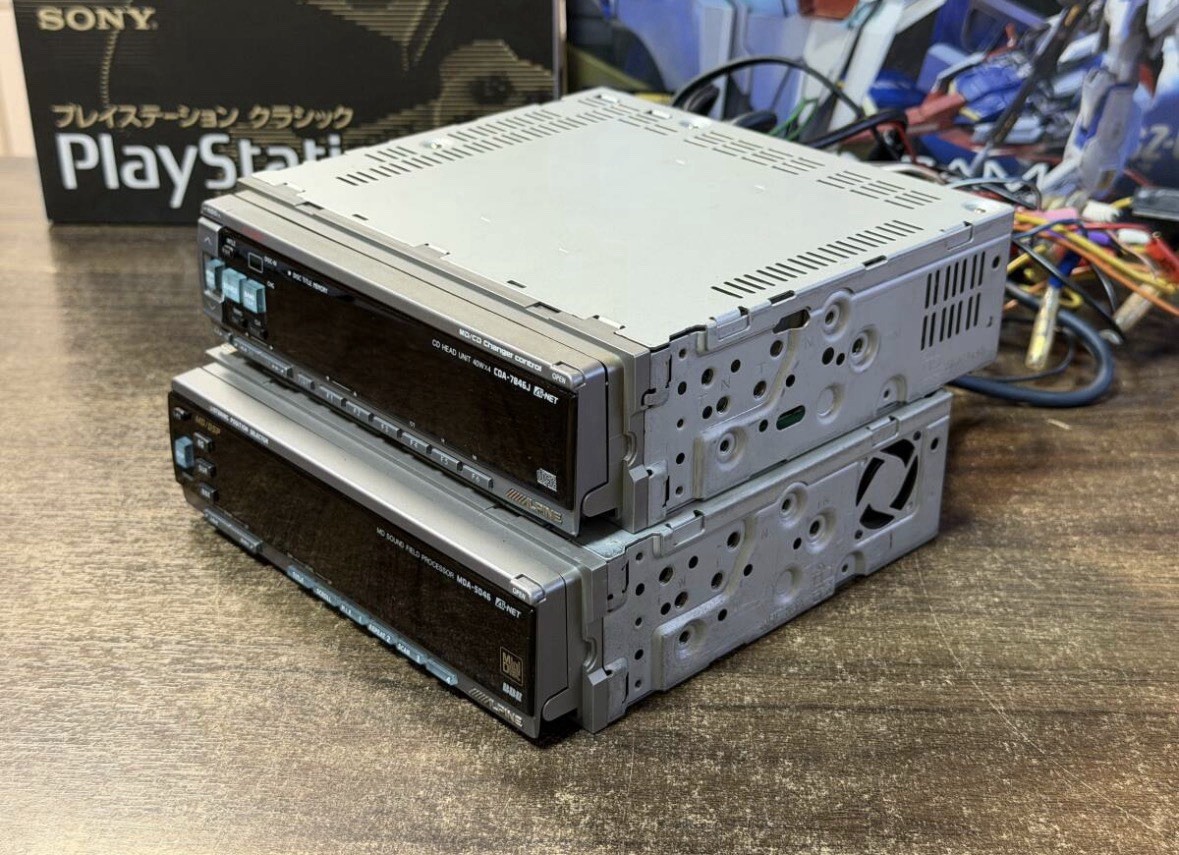 RARE! ALPINE 1DIN+1DIN CD/MD Deck (CDA-7846J & MDA-5046) MD/DSP EQ