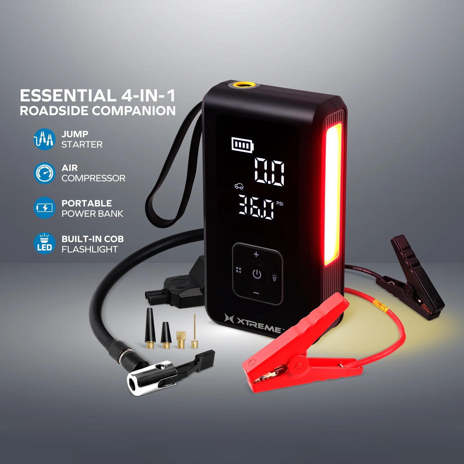 Jump Starter 4-in-1 150 PSI Air Compressor Car Battery Booster 1000 Amps