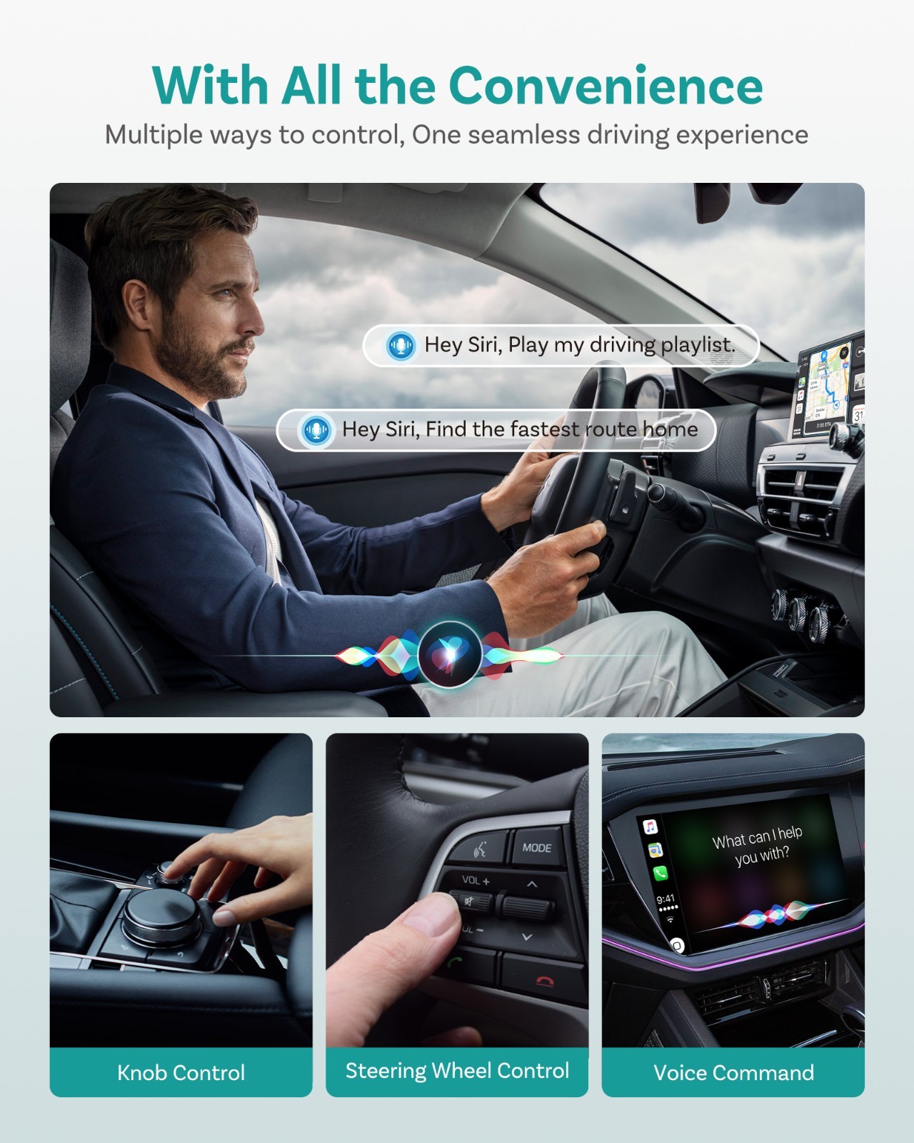 Wireless Android Auto CarPlay AI Box Android 12 Car Multimedia Streaming Device
