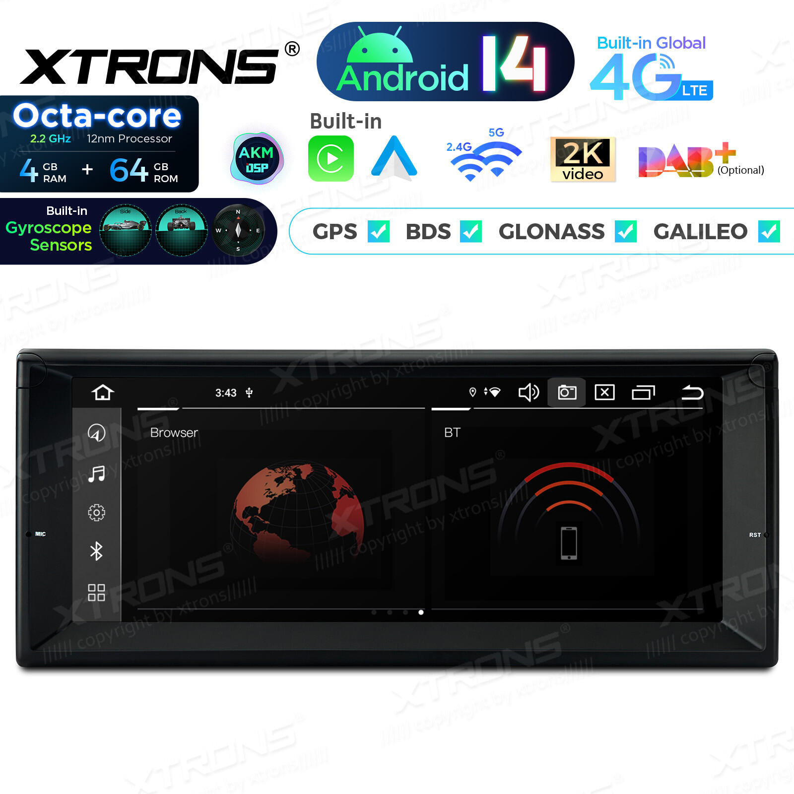 For BMW E39 E38 Android 14 GPS Navigation 10.25 Car Stereo 8-Core 4GB 64GB LTE